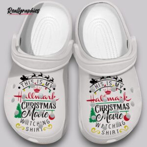 hallmark christmas movie watching crocs - funny unisex shoes