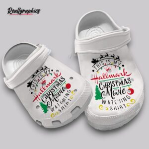 hallmark christmas movie watching crocs - funny unisex shoes