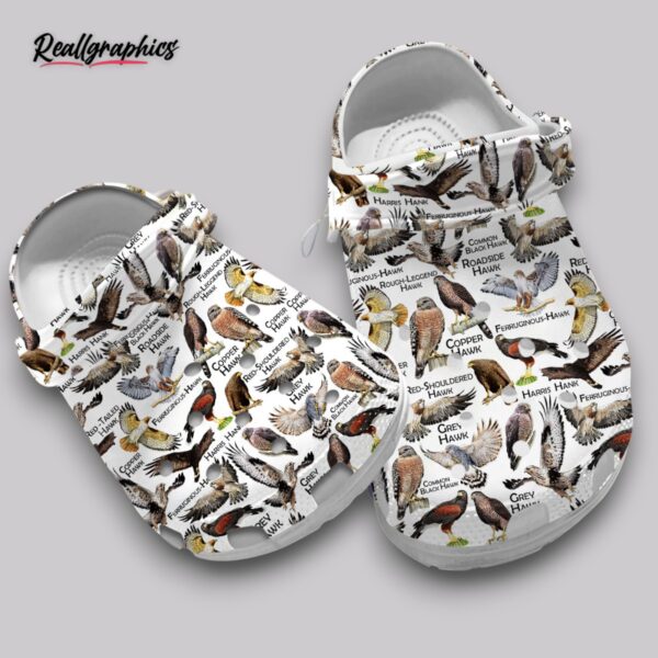 hawks clogs - north american birds print shoes