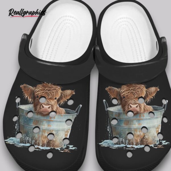 highland cow crocs - farm animal print shoes