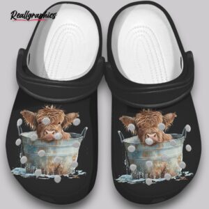 highland cow crocs - farm animal print shoes