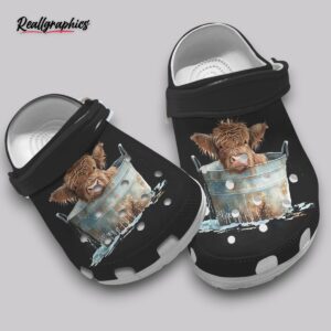 highland cow crocs - farm animal print shoes