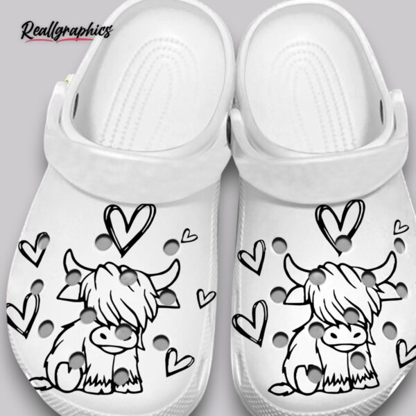 highland cow print crocs - 3d printed clogs for women & men