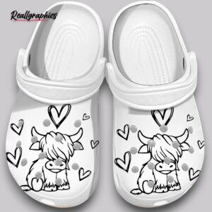highland cow print crocs - 3d printed clogs for women & men