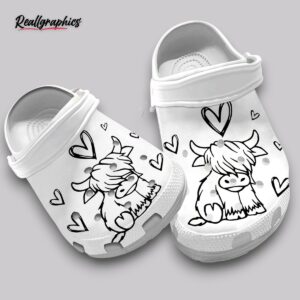 highland cow print crocs - 3d printed clogs for women & men