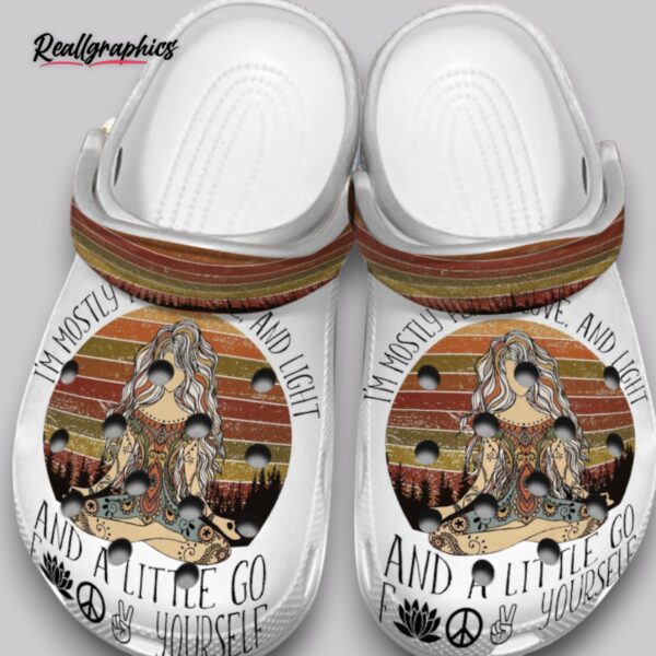 hippie clogs - love & happiness print - women's comfort shoes
