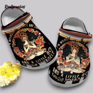 hippie flower clogs - women's peace sign shoes