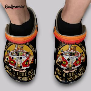 hippie girl & dog clogs - boho floral women's shoes