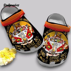hippie girl & dog clogs - boho floral women's shoes