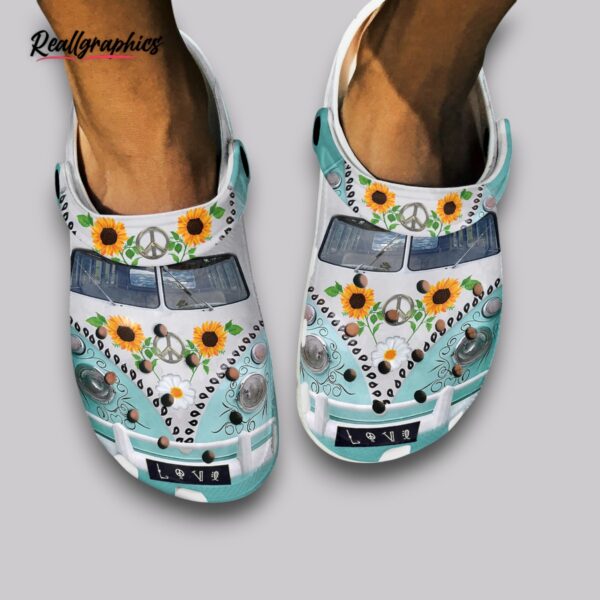 hippie van clogs vw bus print, classic summer shoes