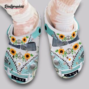 hippie van clogs vw bus print, classic summer shoes