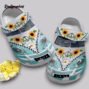 hippie van clogs vw bus print, classic summer shoes
