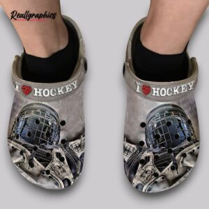 hockey clogs - funny ice hockey print shoes for men & women