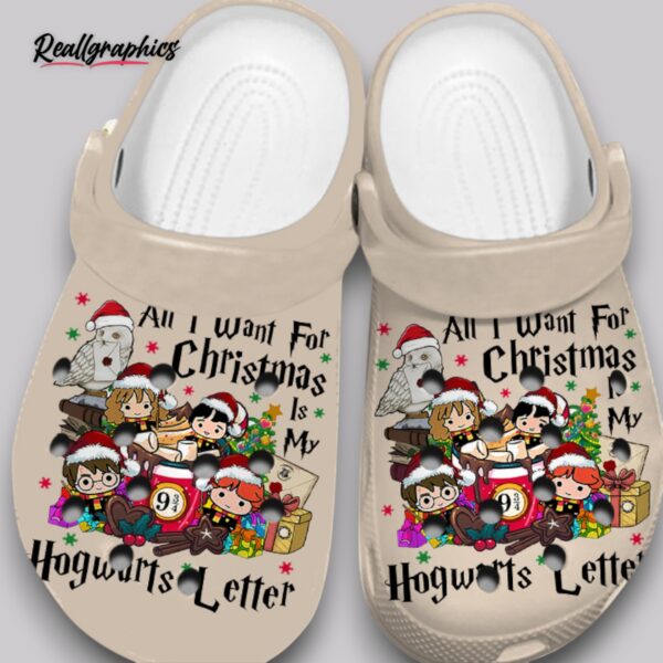 hogwarts christmas crocs - all i want is my letter unisex clogs