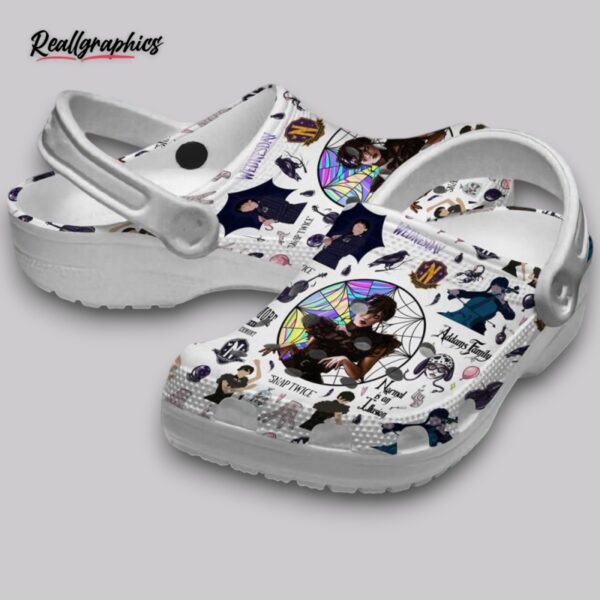 horror movie crocs - wednesday & web print classic clogs