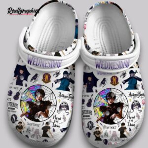 horror movie crocs - wednesday & web print classic clogs
