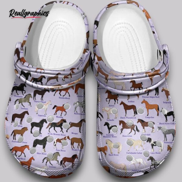 horse breed print non slip clogs