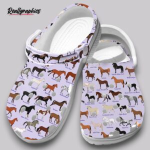 horse breed print non slip clogs