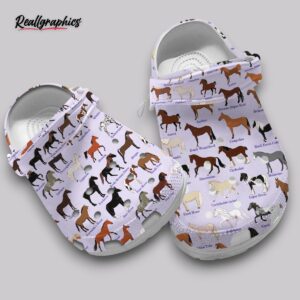 horse breed print non slip clogs