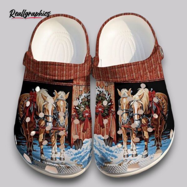 horse christmas clogs - equestrian holiday shoes for kids & adults