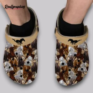 horse clogs vintage 3d pattern funny shoes
