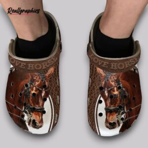 horse print clogs funny 3d novelty shoes