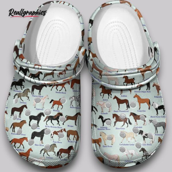 horse print waterproof clogs - equestrian design shoes