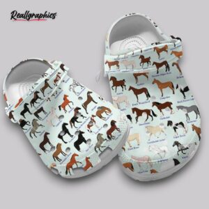 horse print waterproof clogs - equestrian design shoes