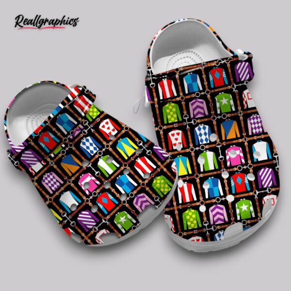 horse racing clogs - printed equestrian pattern shoes