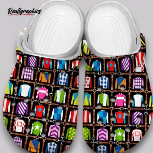 horse racing clogs - printed equestrian pattern shoes