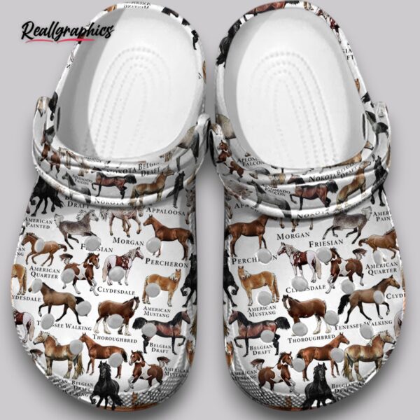 horses print clogs - women's & men's comfortable slip on shoes