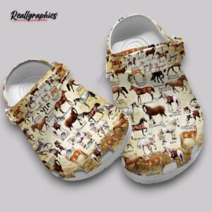 horses print clogs - women's & men's comfortable slip on shoes