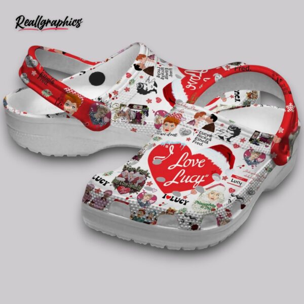 i love lucy christmas crocs - classic white clogs