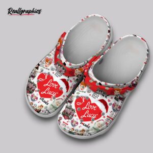 i love lucy christmas crocs - classic white clogs