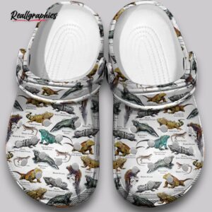 iguana print clogs - tropical reptile shoes