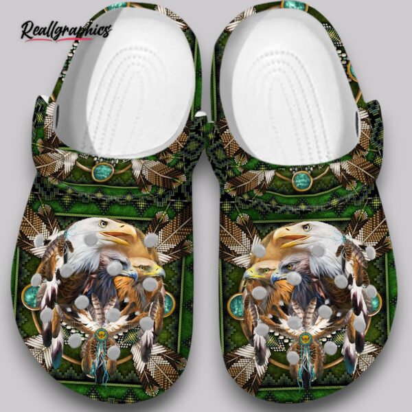 indigenous eagle pattern clogs - printed design comfort shoes