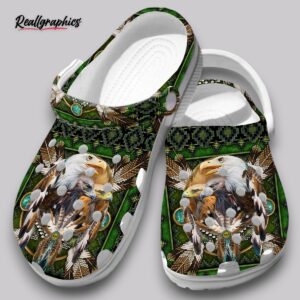 indigenous eagle pattern clogs - printed design comfort shoes