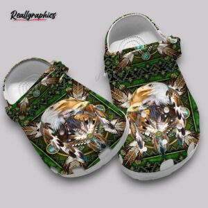 indigenous eagle pattern clogs - printed design comfort shoes