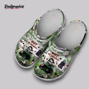 joker green clogs - personalized scary clown shoes kids & adults