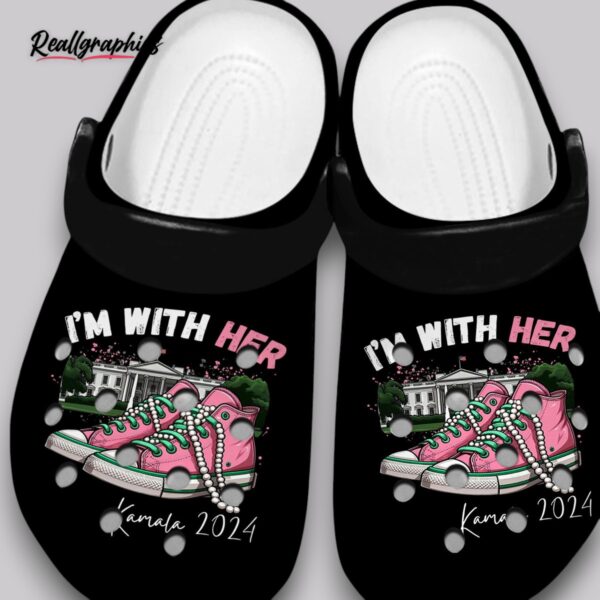 kamala 2024 crocs i'm with her, unisex breathable clogs