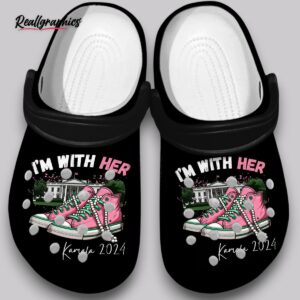 kamala 2024 crocs i'm with her, unisex breathable clogs