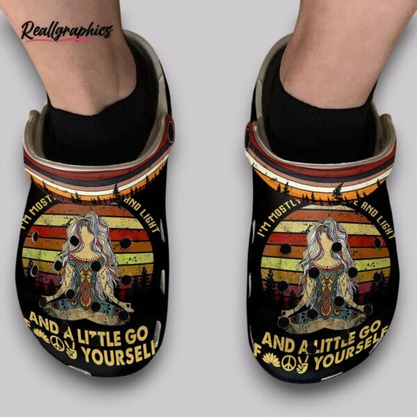 live love yoga clogs - hippie girl print