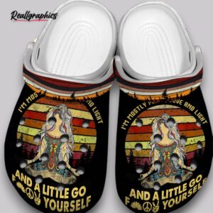 live love yoga clogs - hippie girl print