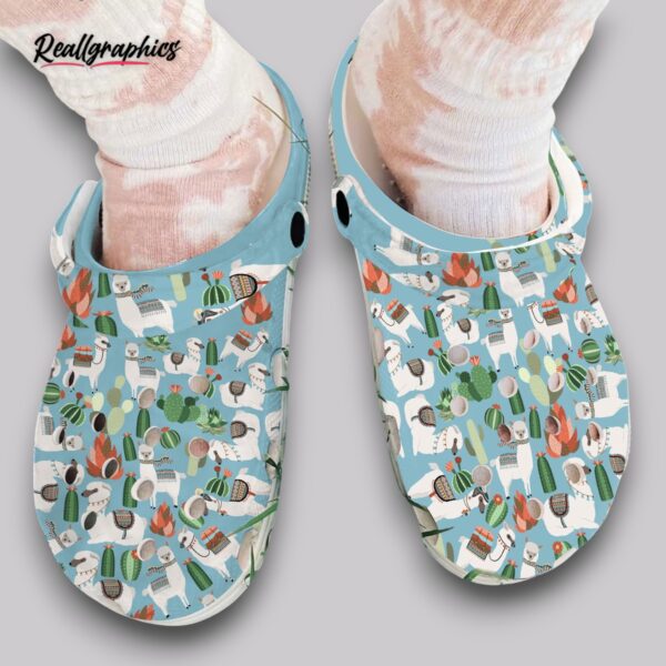 llama cactus slippers - funny animal print indoor shoes