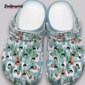 llama cactus slippers - funny animal print indoor shoes