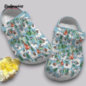 llama cactus slippers - funny animal print indoor shoes