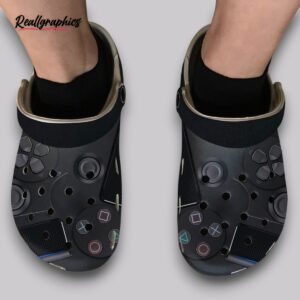 love game playstation clogs - printed gaming shoes