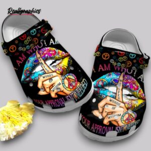love hippie clogs - floral peace sign women's shoes
