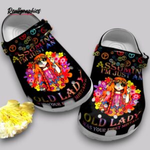 love hippie clogs - old lady style printed hippie shoes