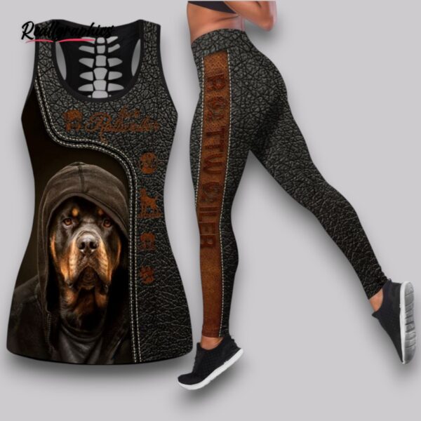 love rottweiler cool combo leggings and hollow tank top